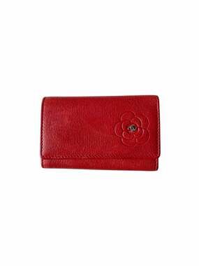 Chanel Calfskin Leather Camellia 6-Key Holder Case